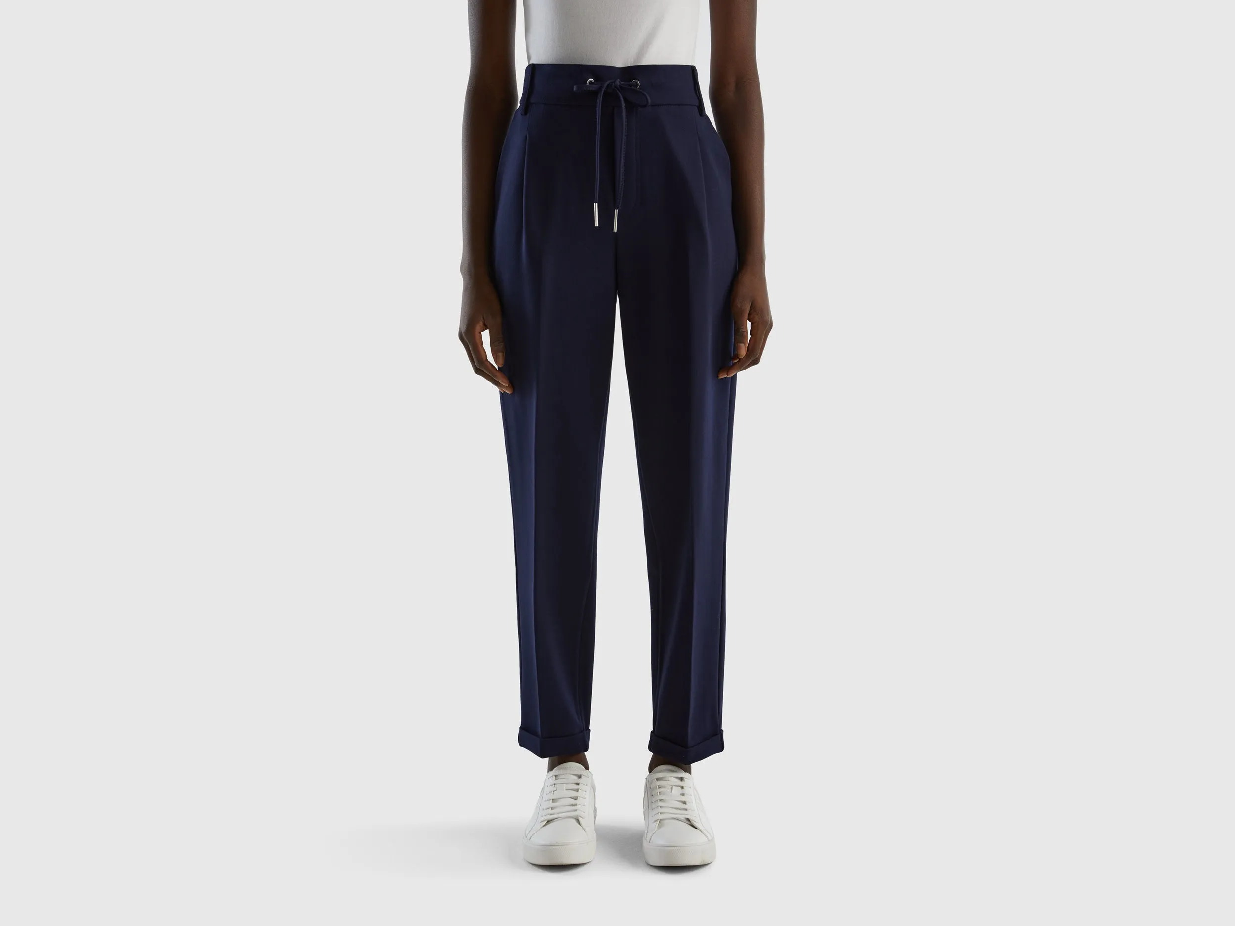 Solid Straight Fit Trousers