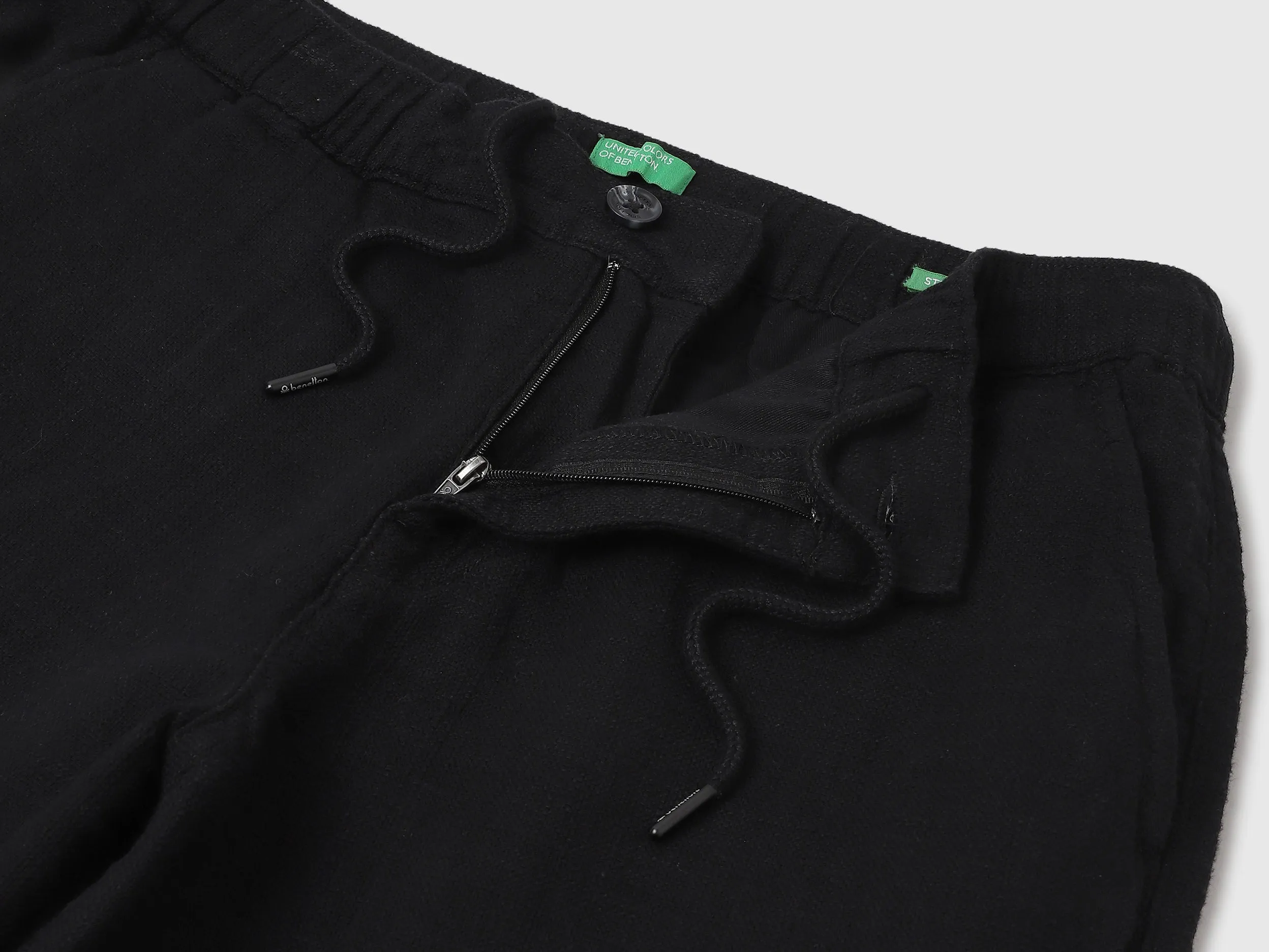 Solid Straight Fit Trousers