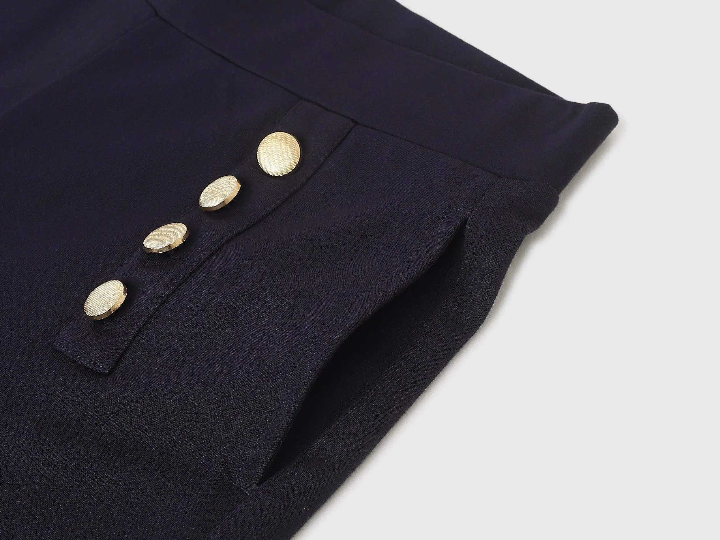 Solid Straight Fit Trousers
