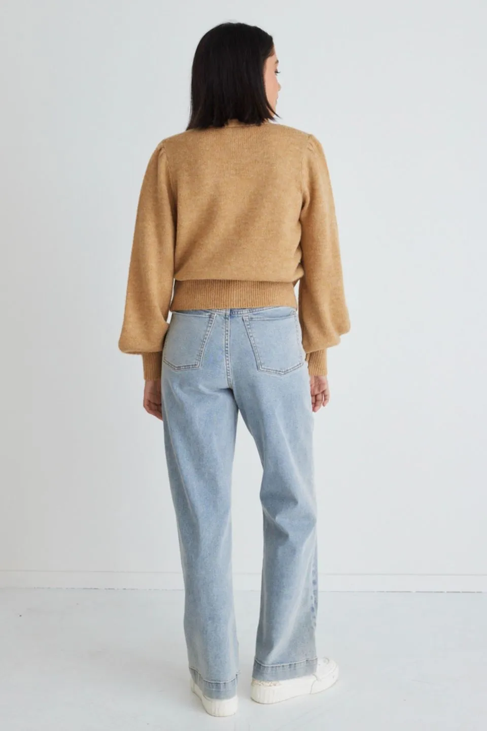 Spirited Gold Cropped Knit Cardigan