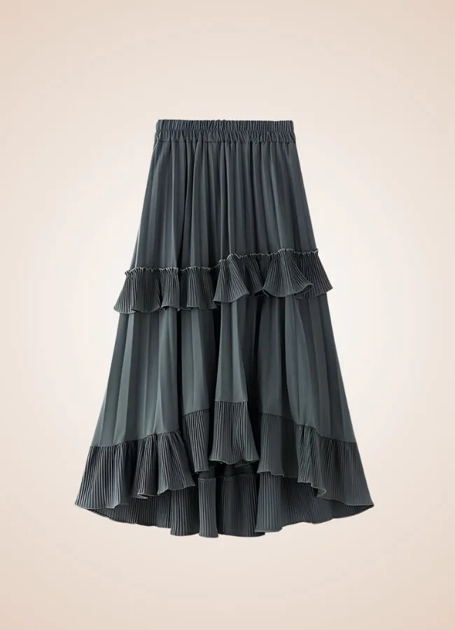 Steampunk High Waist Layered Skirt
