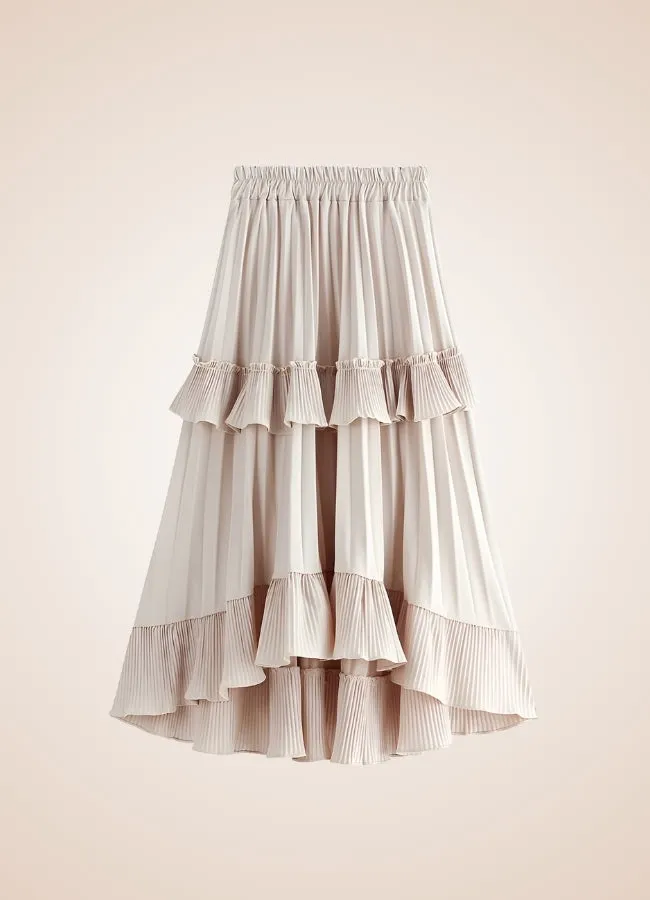 Steampunk High Waist Layered Skirt