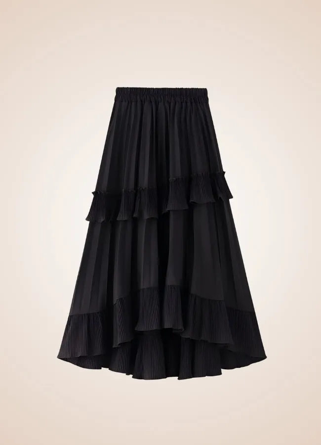 Steampunk High Waist Layered Skirt