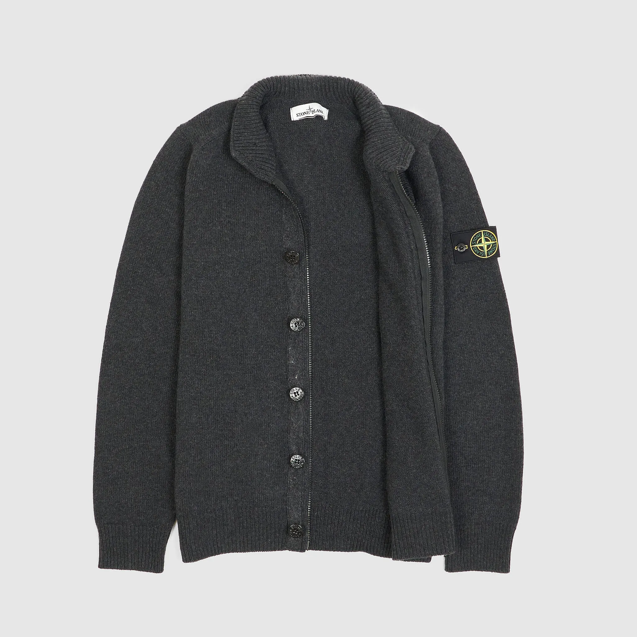 Stone Island Full-Zip Lambswool Cardigan
