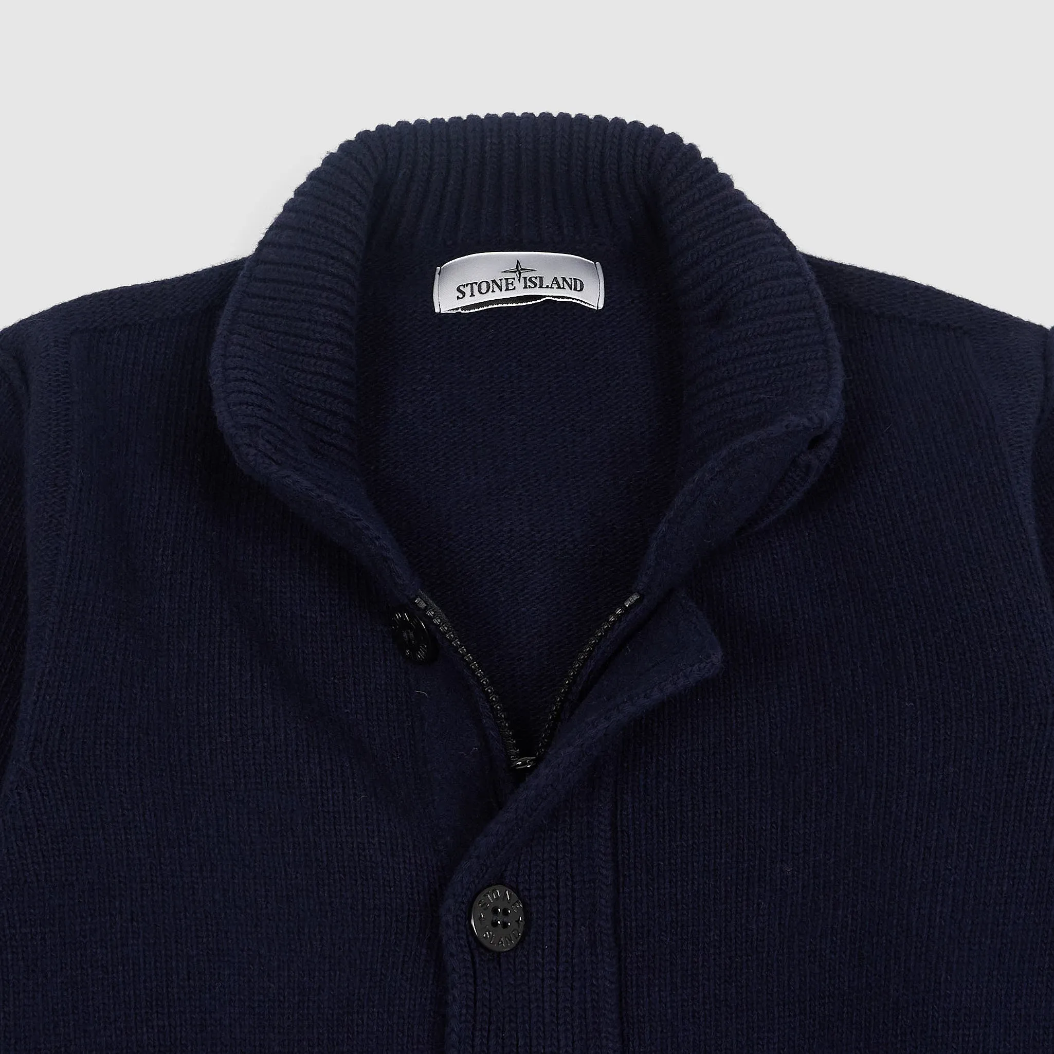 Stone Island Full-Zip Lambswool Cardigan
