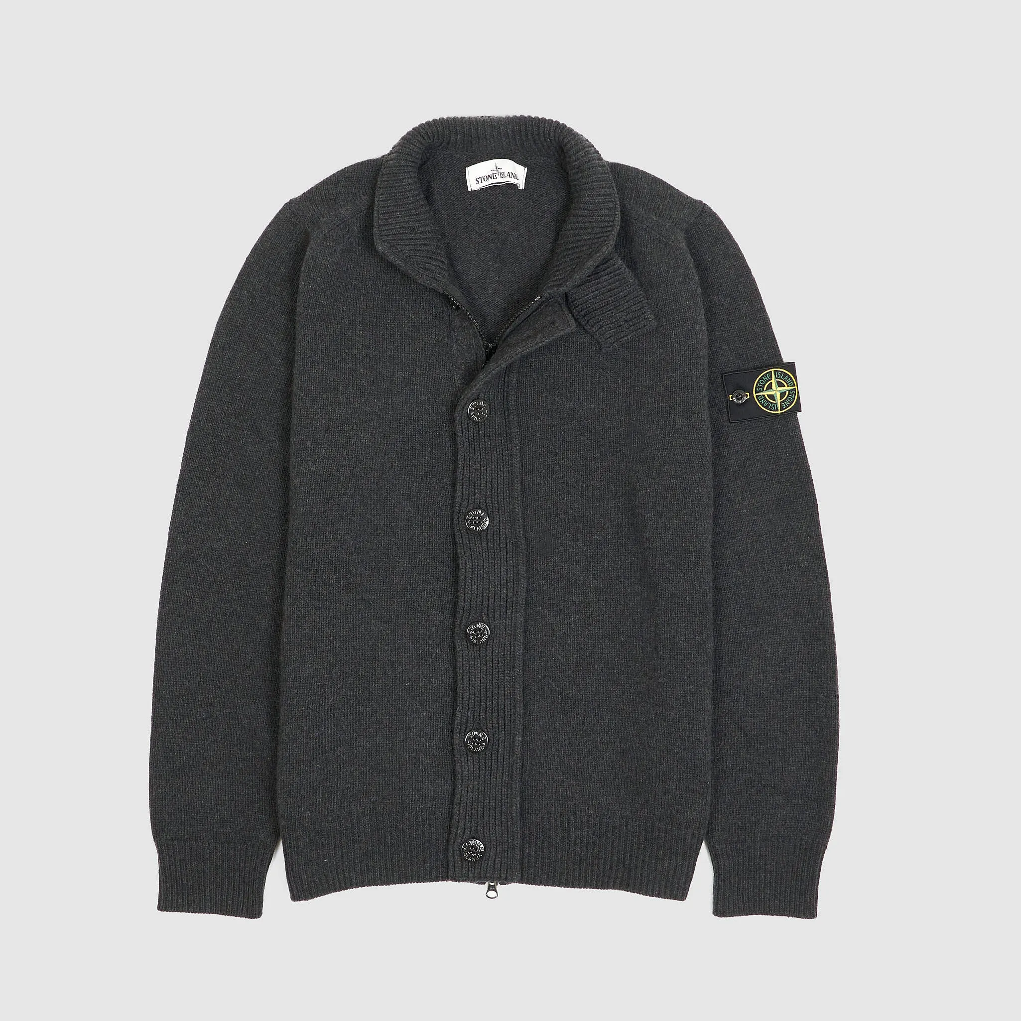 Stone Island Full-Zip Lambswool Cardigan