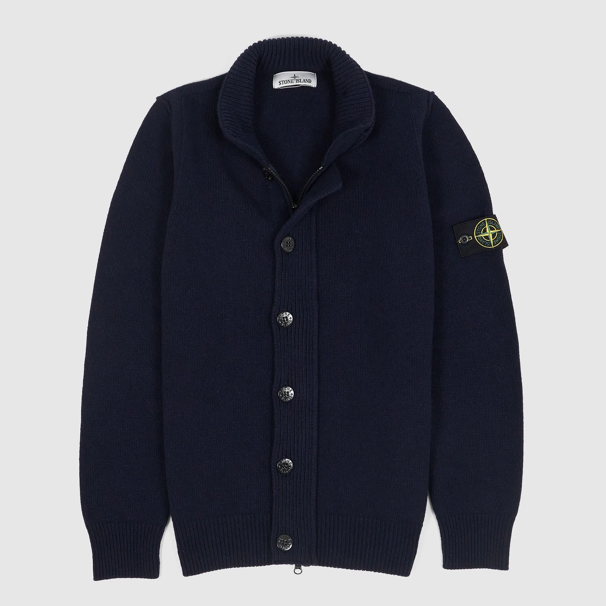 Stone Island Full-Zip Lambswool Cardigan