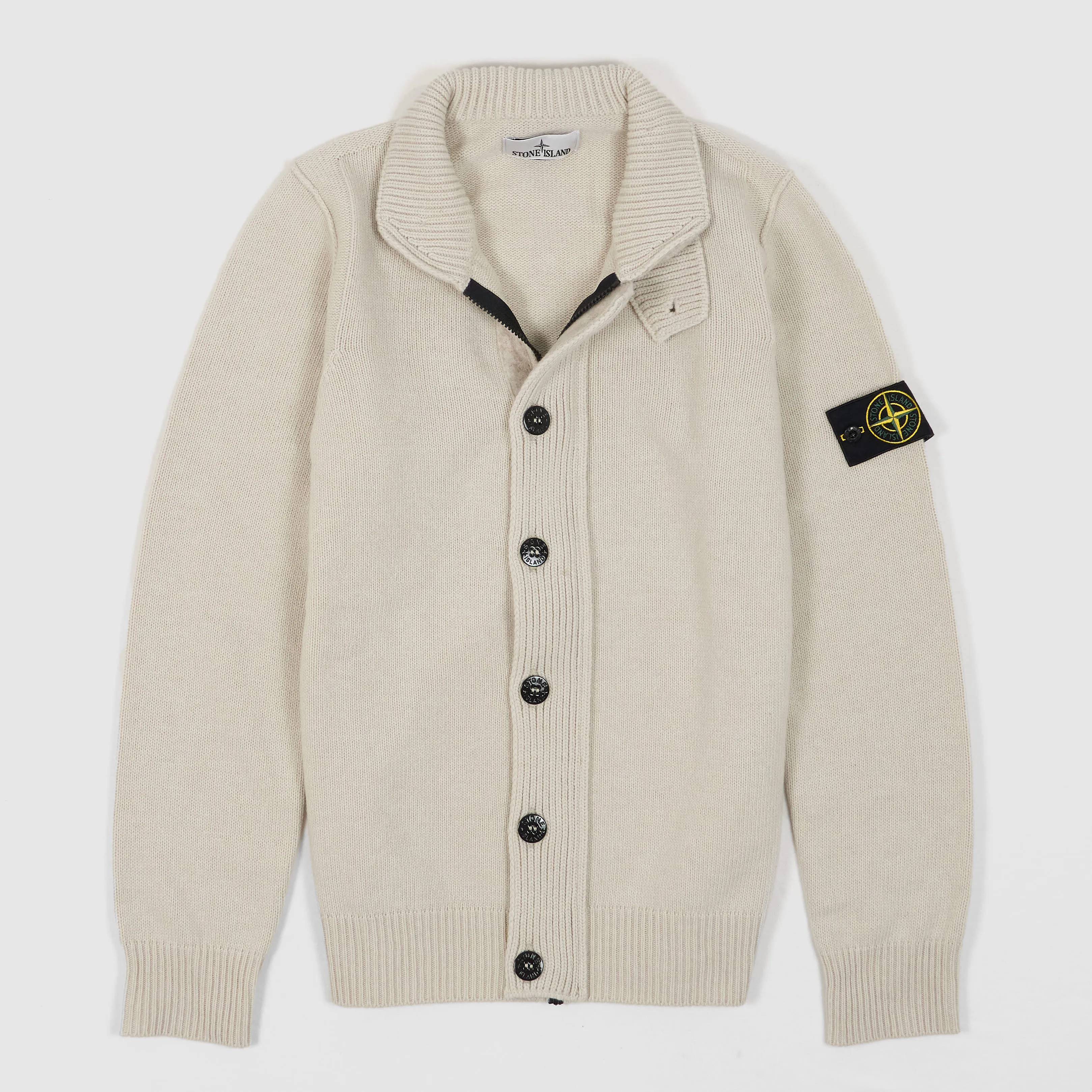 Stone Island Full-Zip Lambswool Cardigan