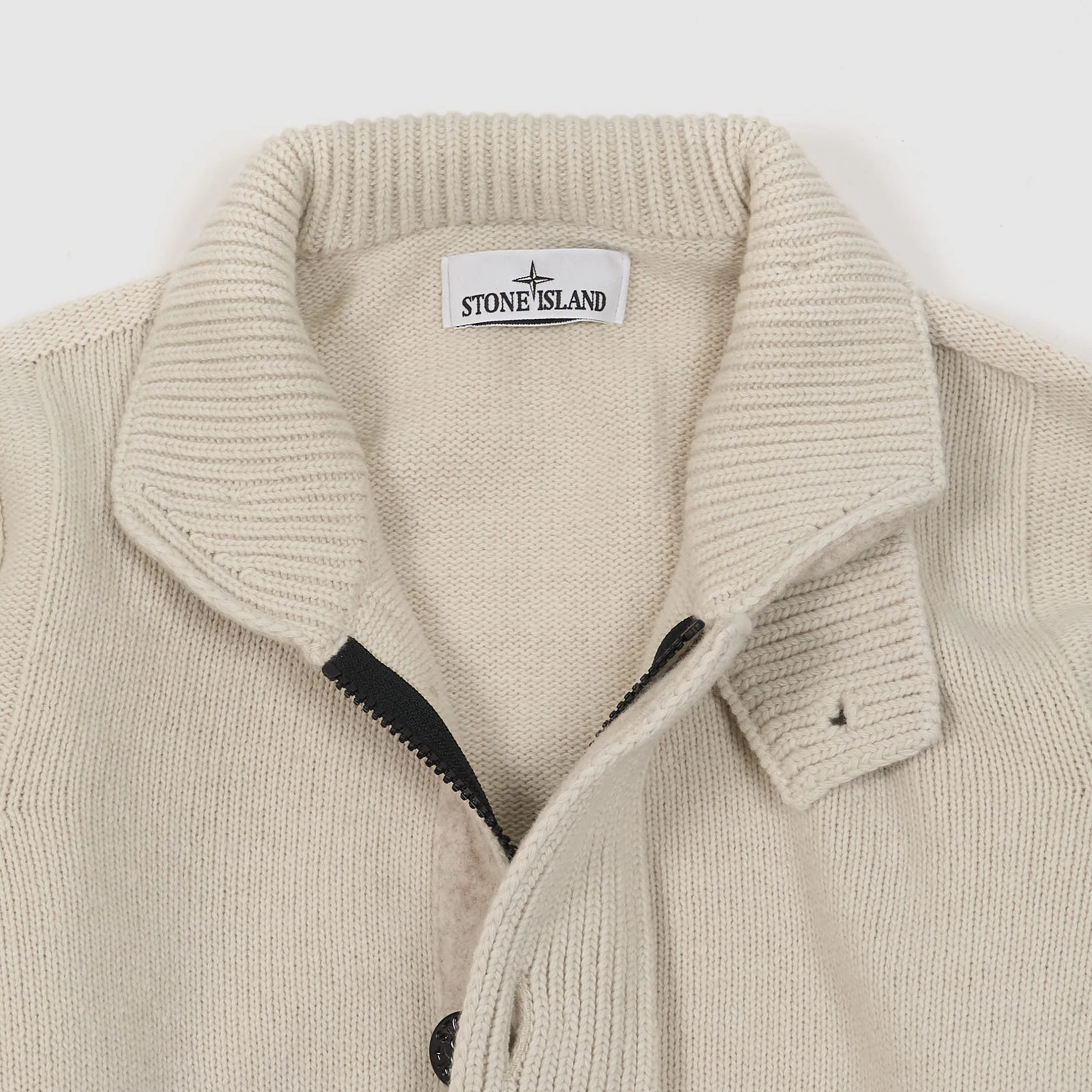 Stone Island Full-Zip Lambswool Cardigan