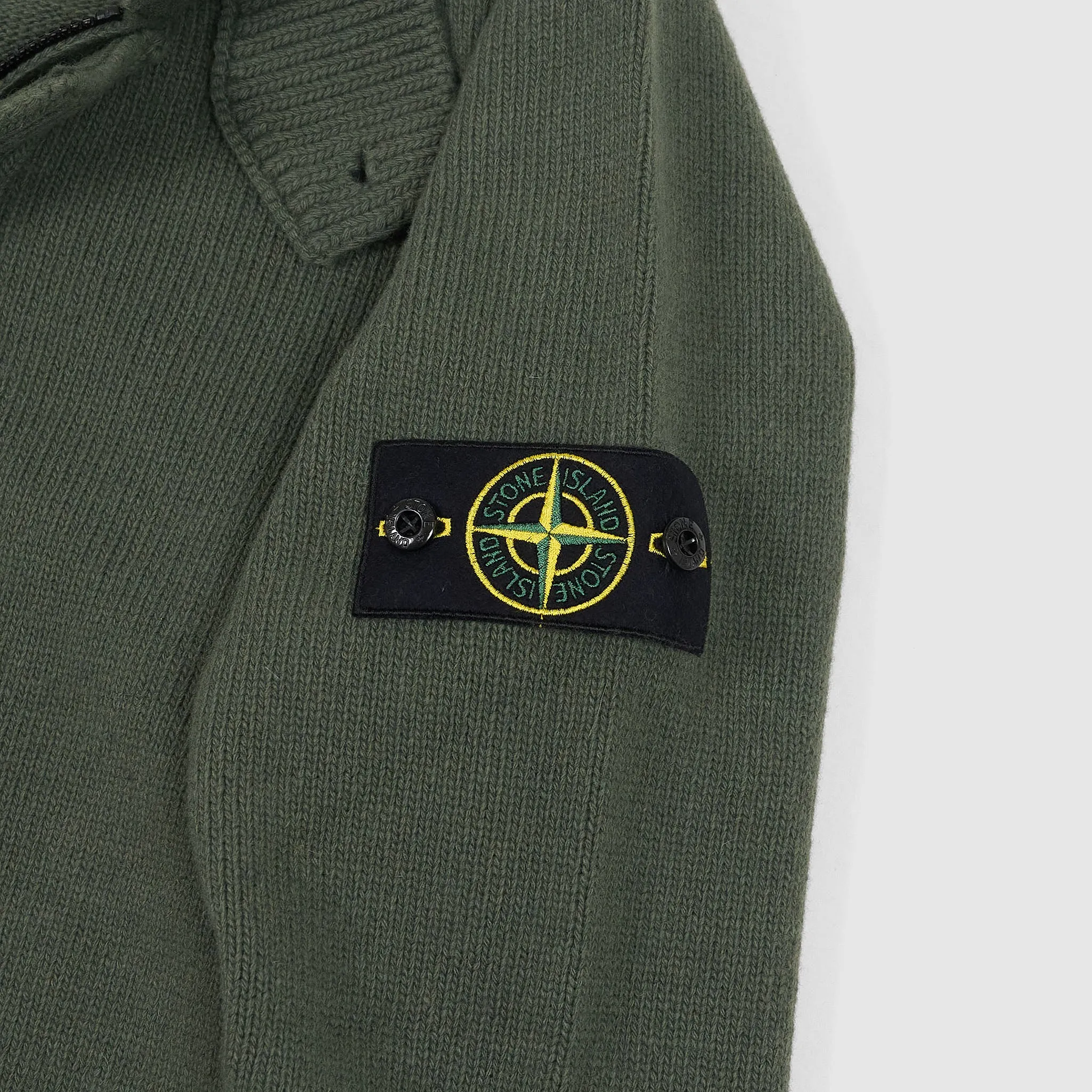 Stone Island Full-Zip Lambswool Cardigan