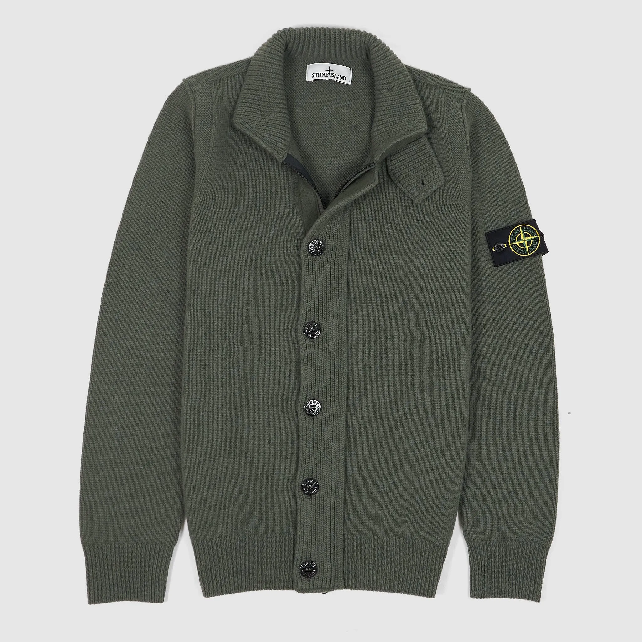 Stone Island Full-Zip Lambswool Cardigan