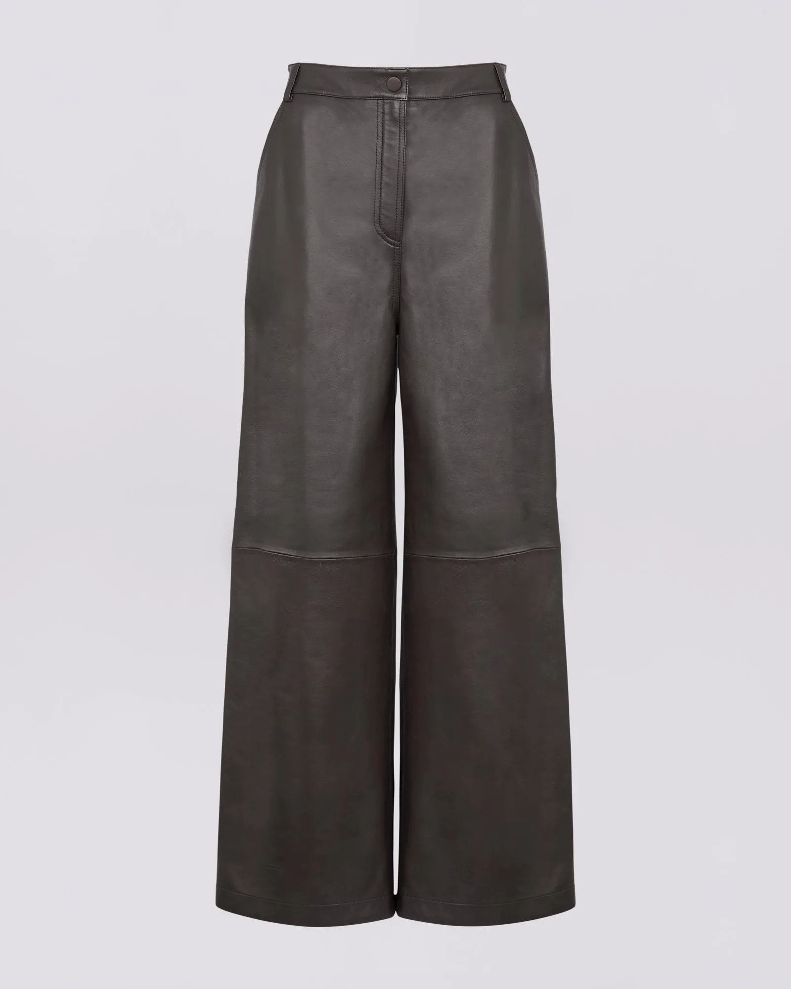 Straight trousers in lambskin leather