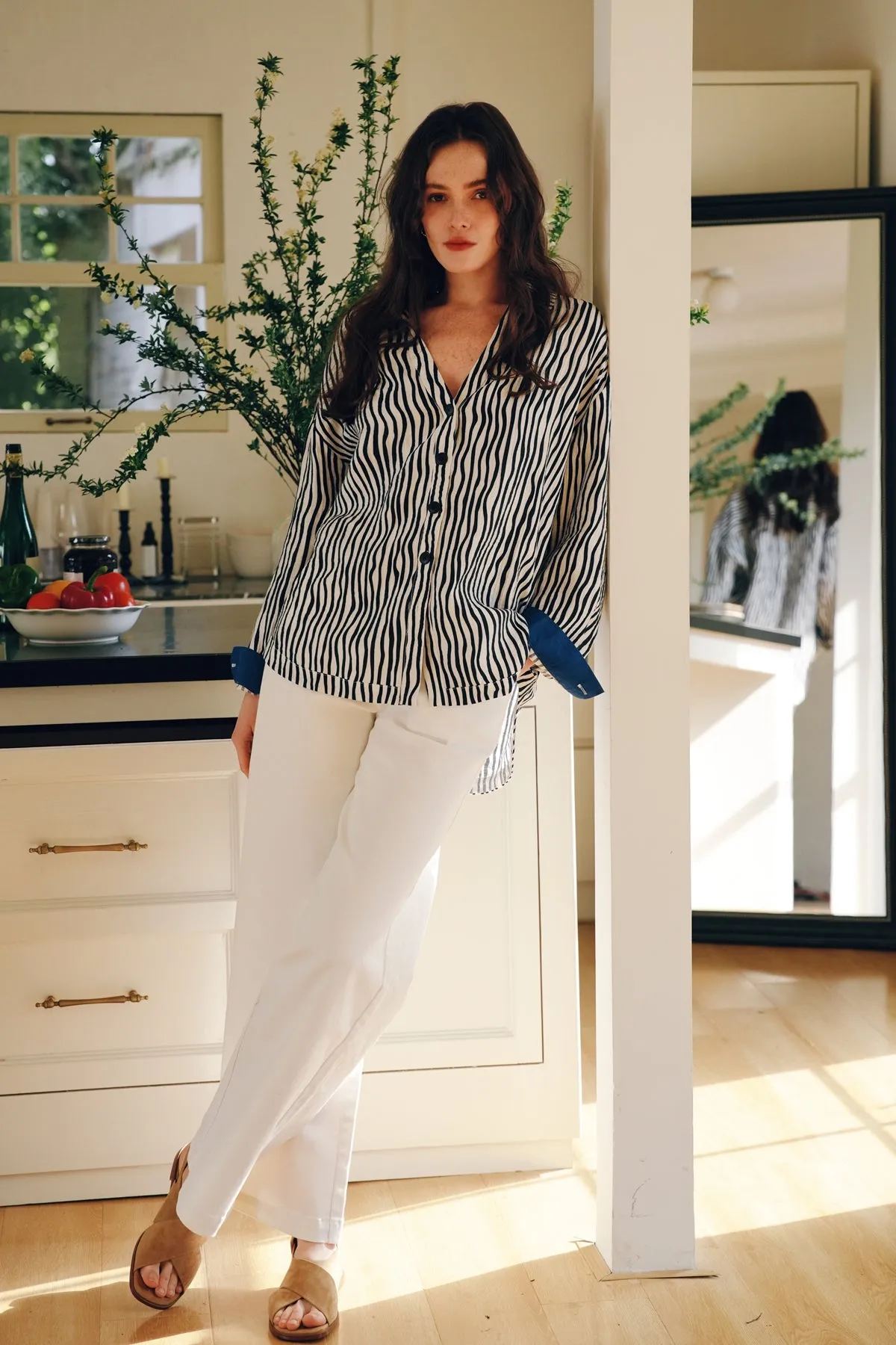 Stripe Tencel-Cotton Blend Shirt