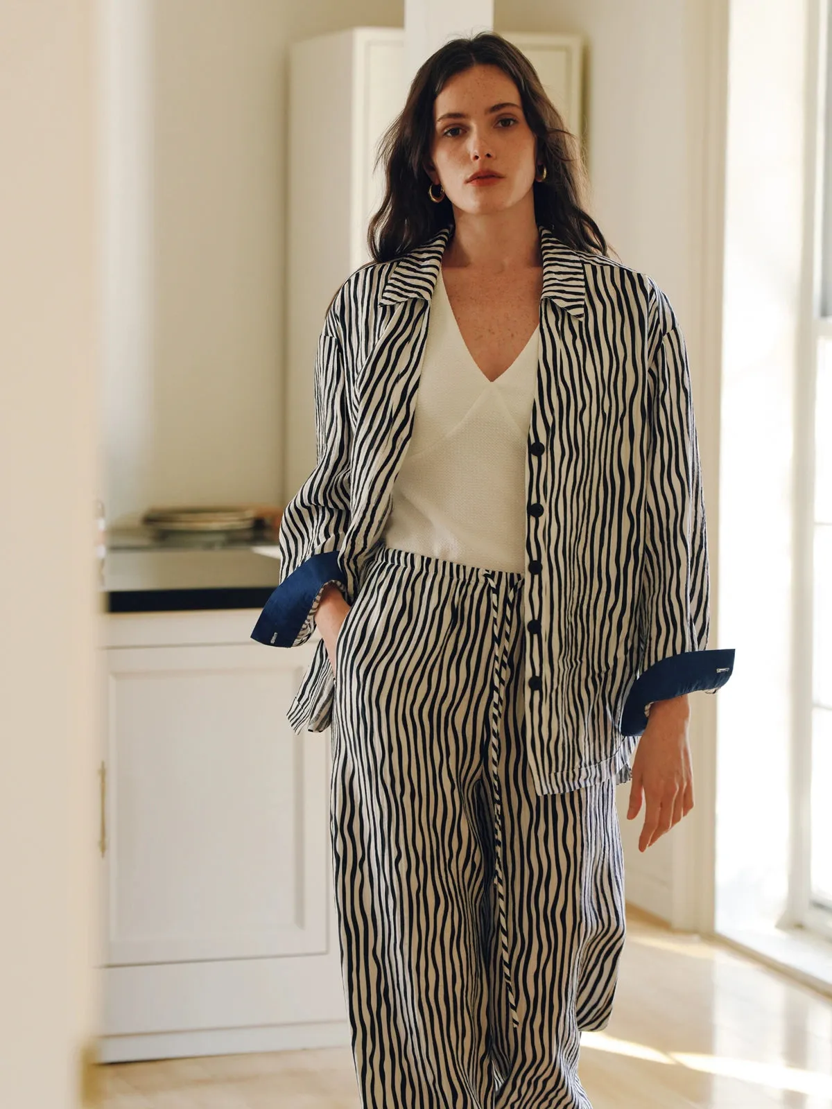Stripe Tencel-Cotton Blend Shirt