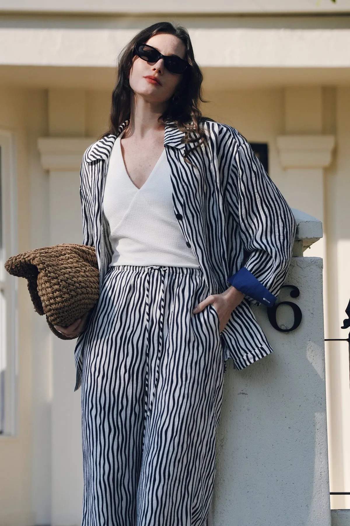 Stripe Tencel-Cotton Blend Shirt