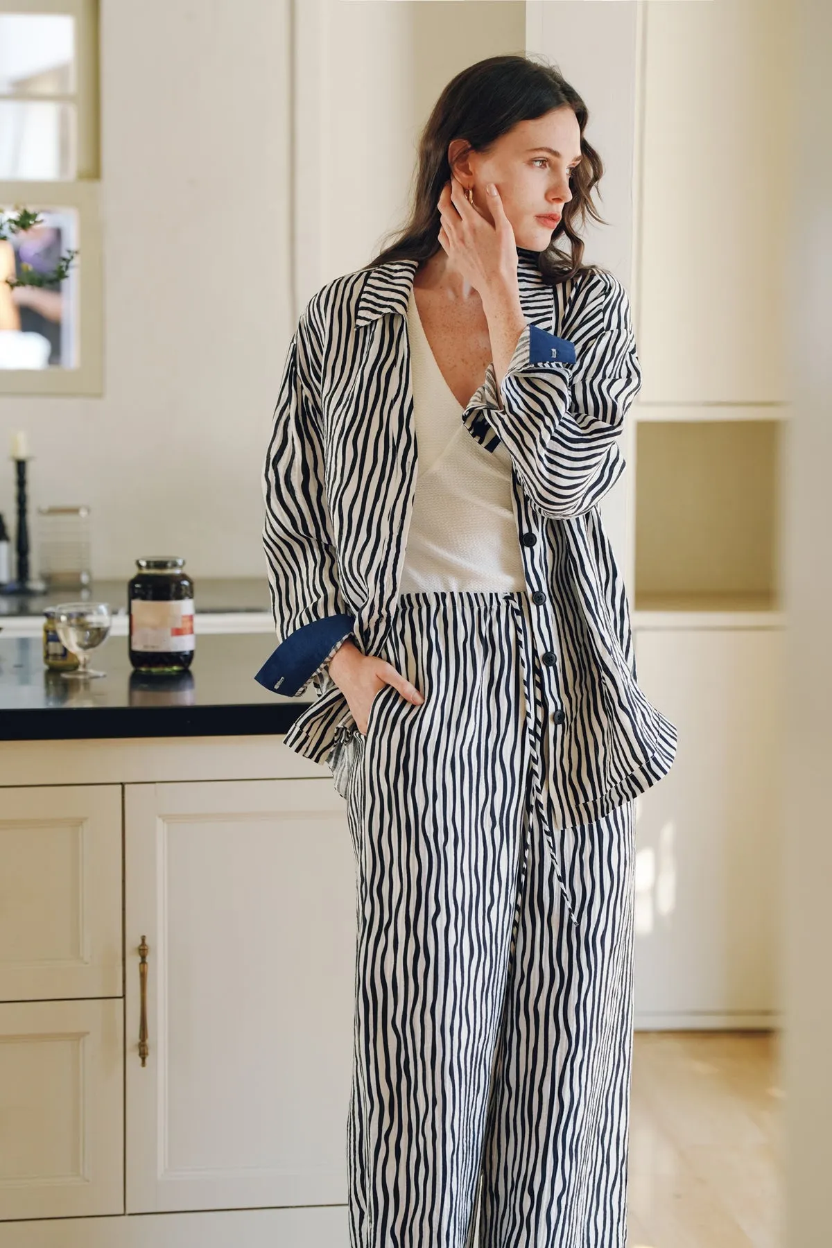 Stripe Tencel-Cotton Blend Shirt