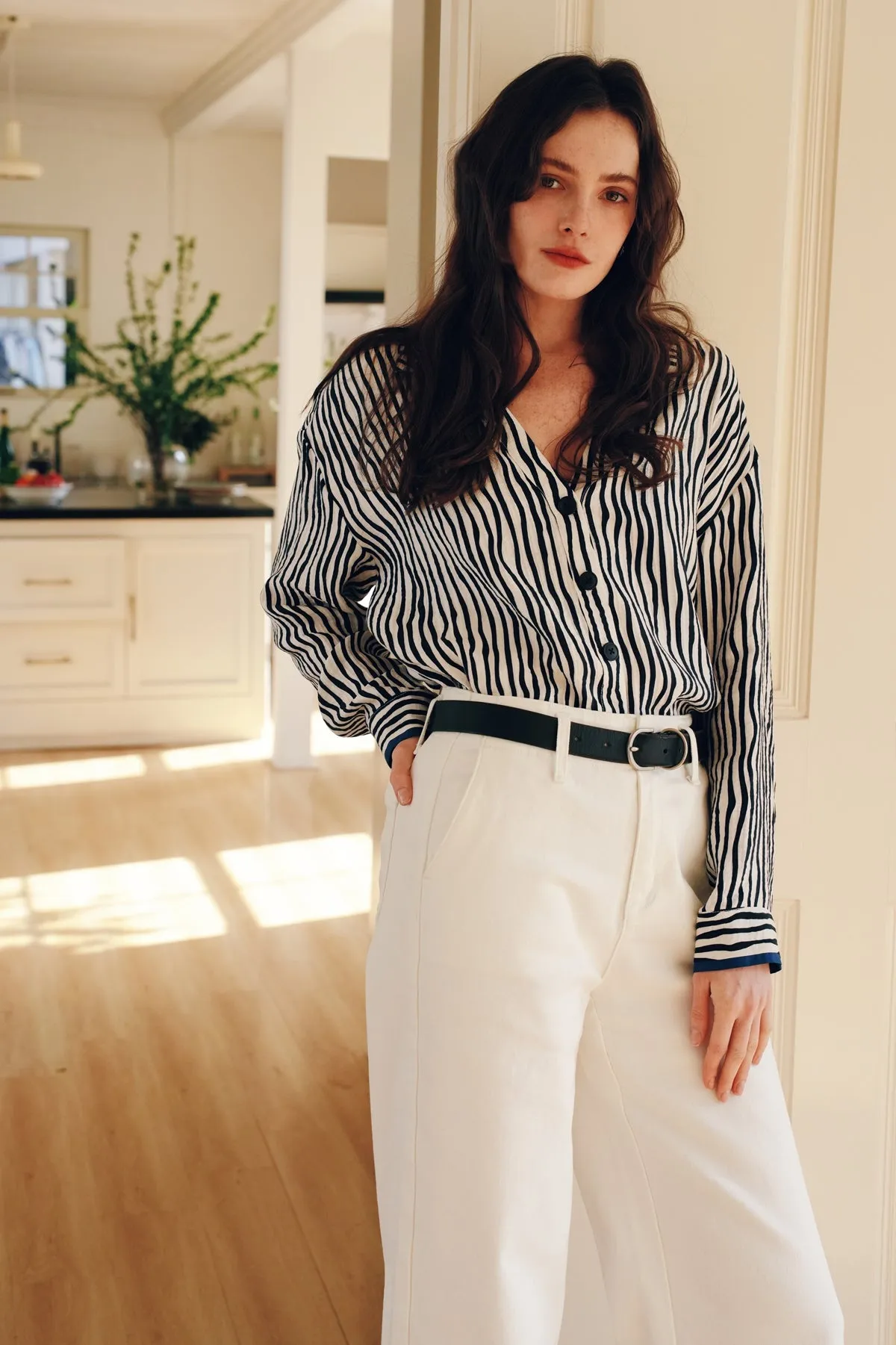 Stripe Tencel-Cotton Blend Shirt