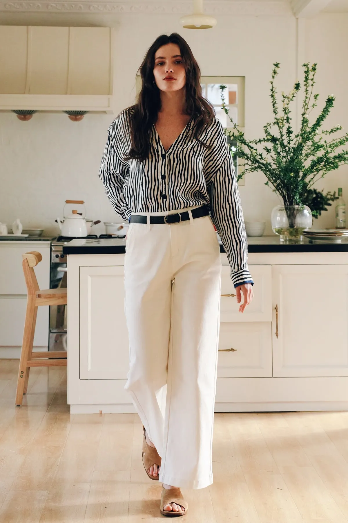 Stripe Tencel-Cotton Blend Shirt