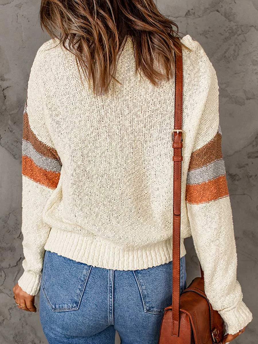 Stunncal Pullover Sweater Round Neck Long Sleeve Sweater