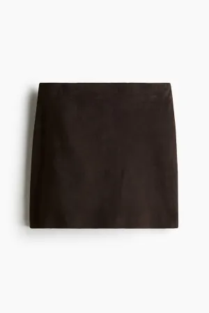 Suede mini skirt