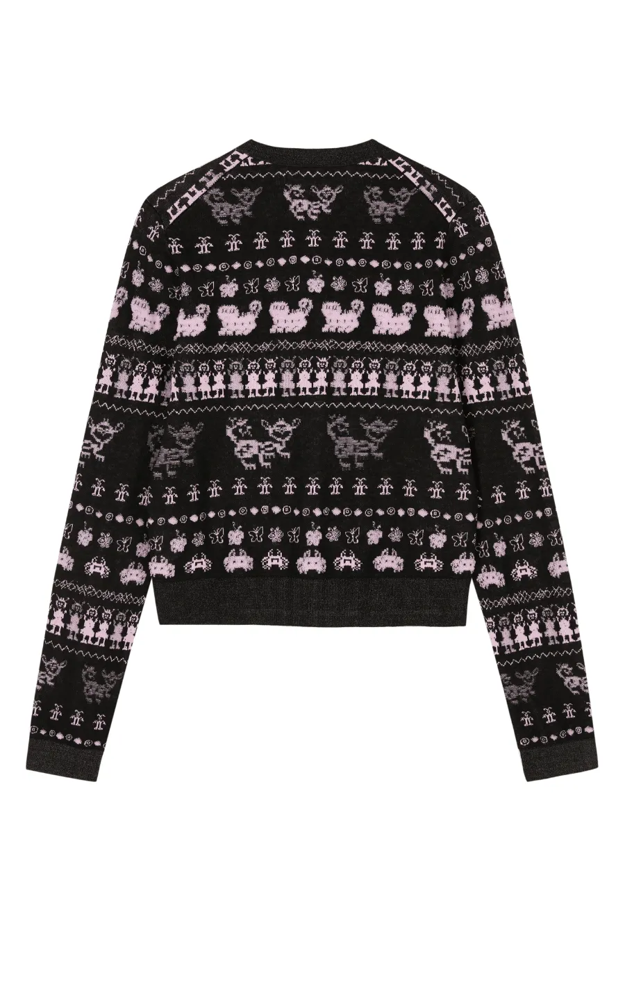 Sweater / JNBY Intarsia-Knitted Crew-Neck Cardigan