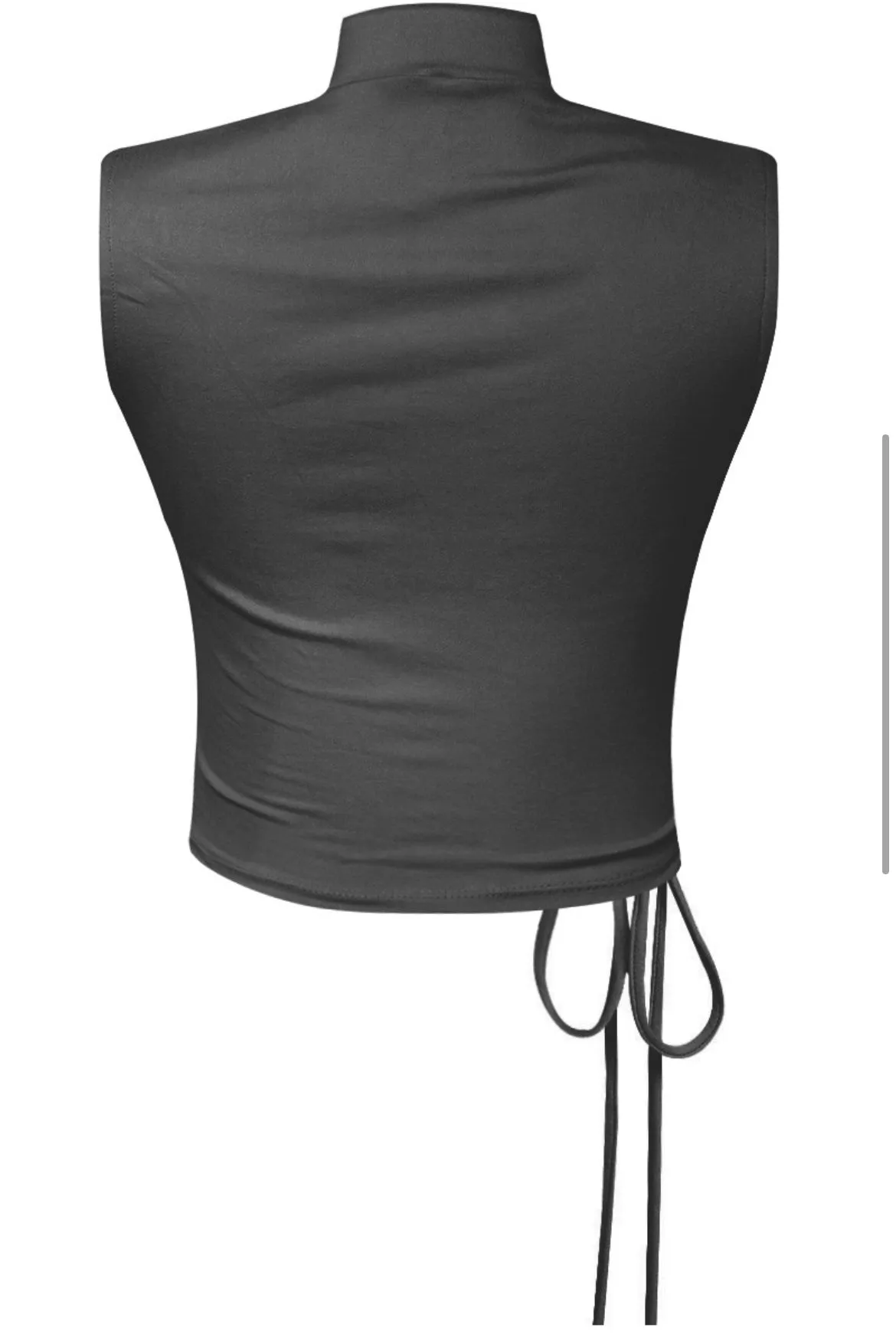Taking One Side Ruched Top Black