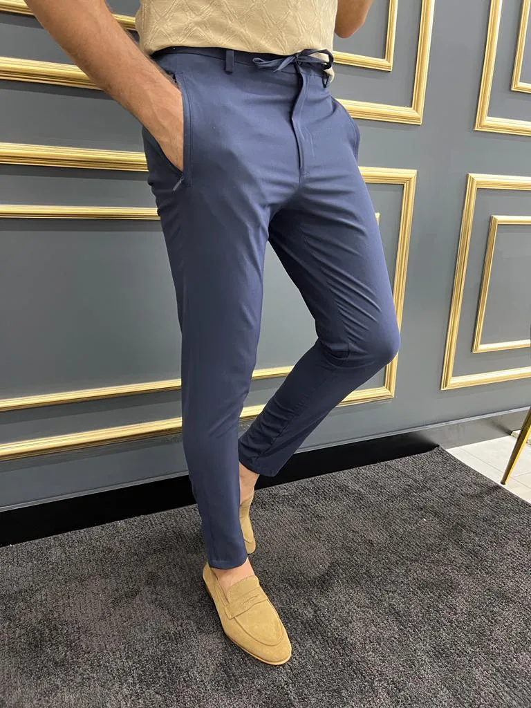 Tampa Blue Slim Fit Laced Pants