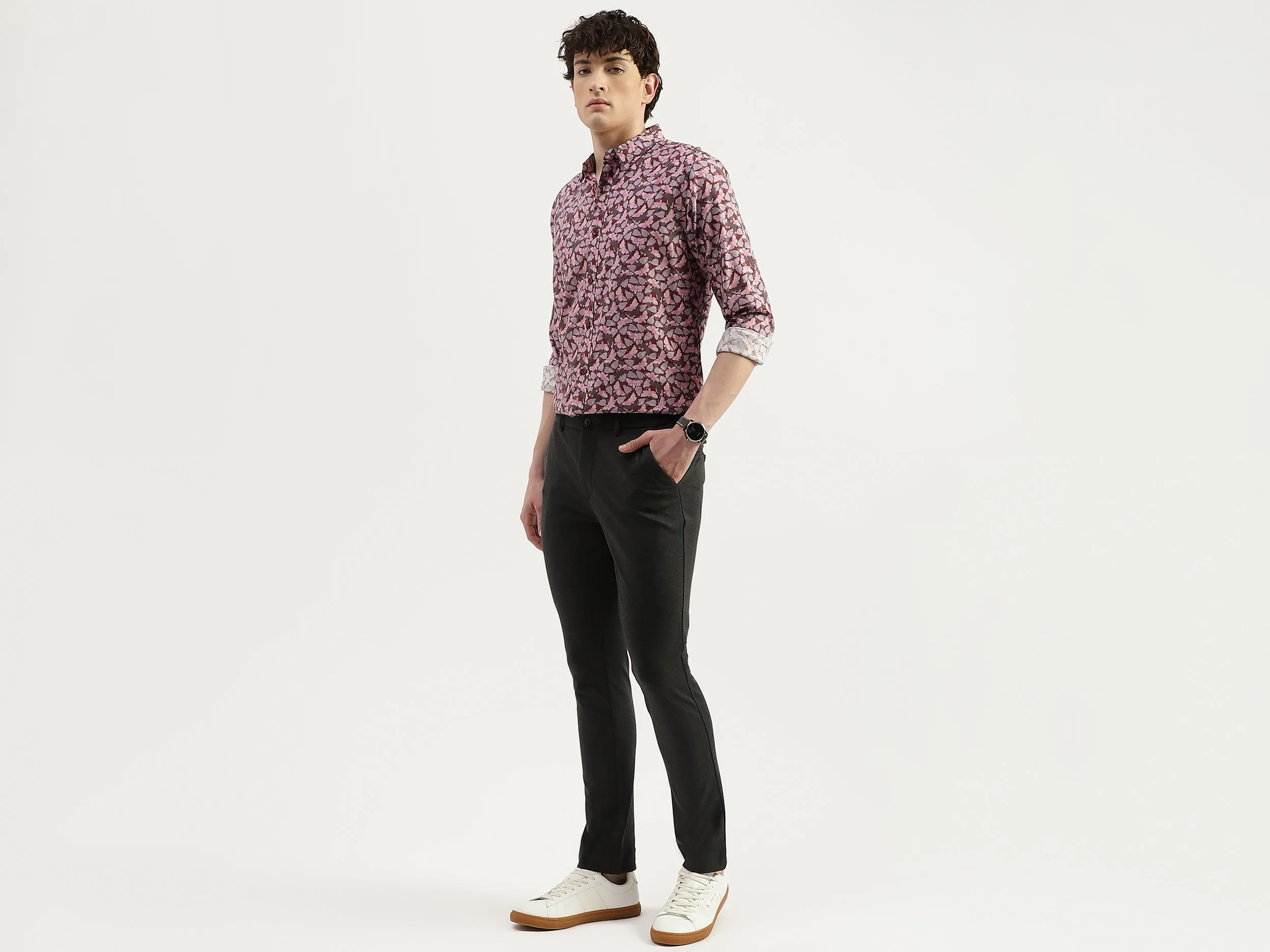 Textured Slim Fit Trouser