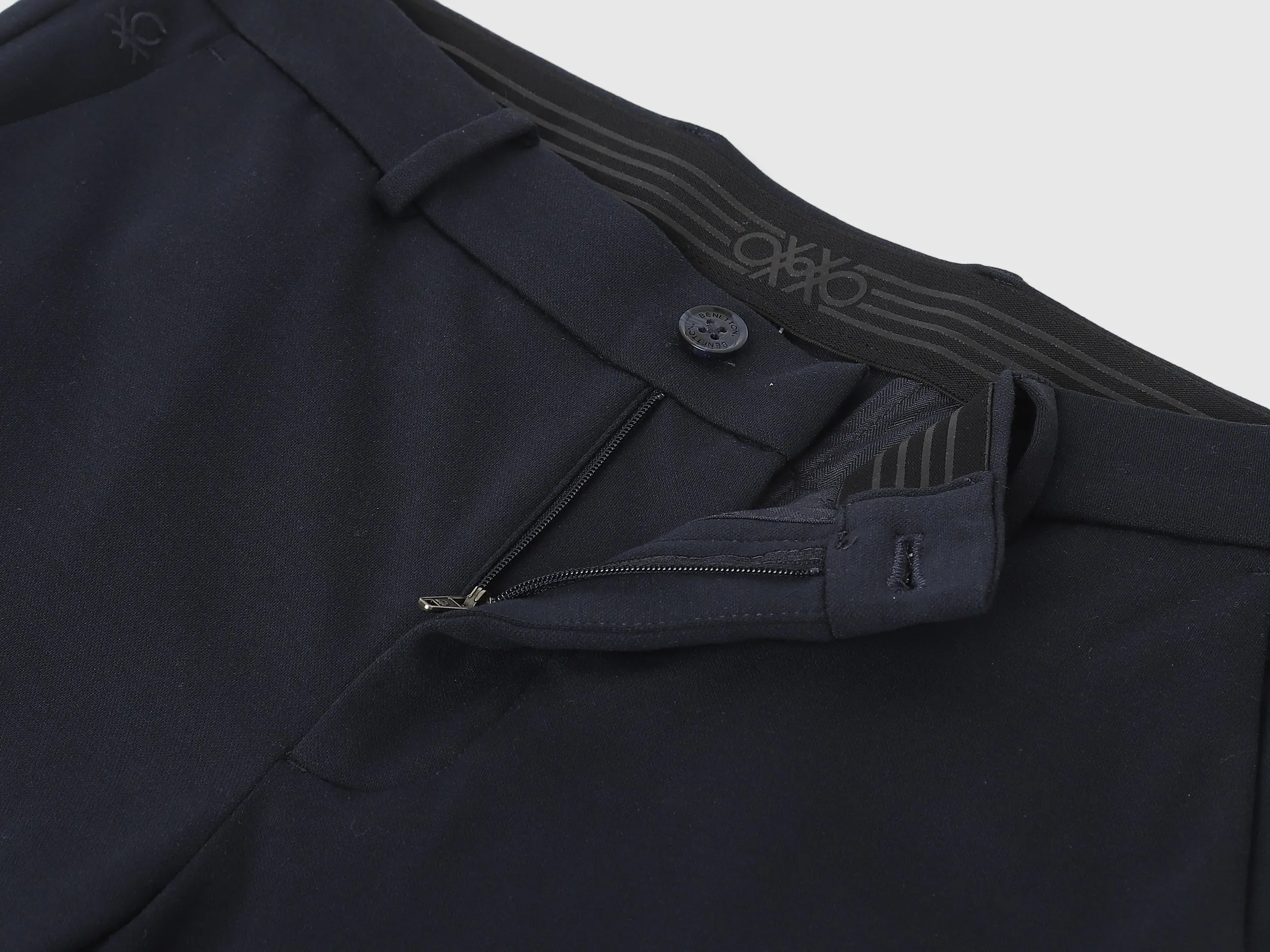 Textured Slim Fit Trousers