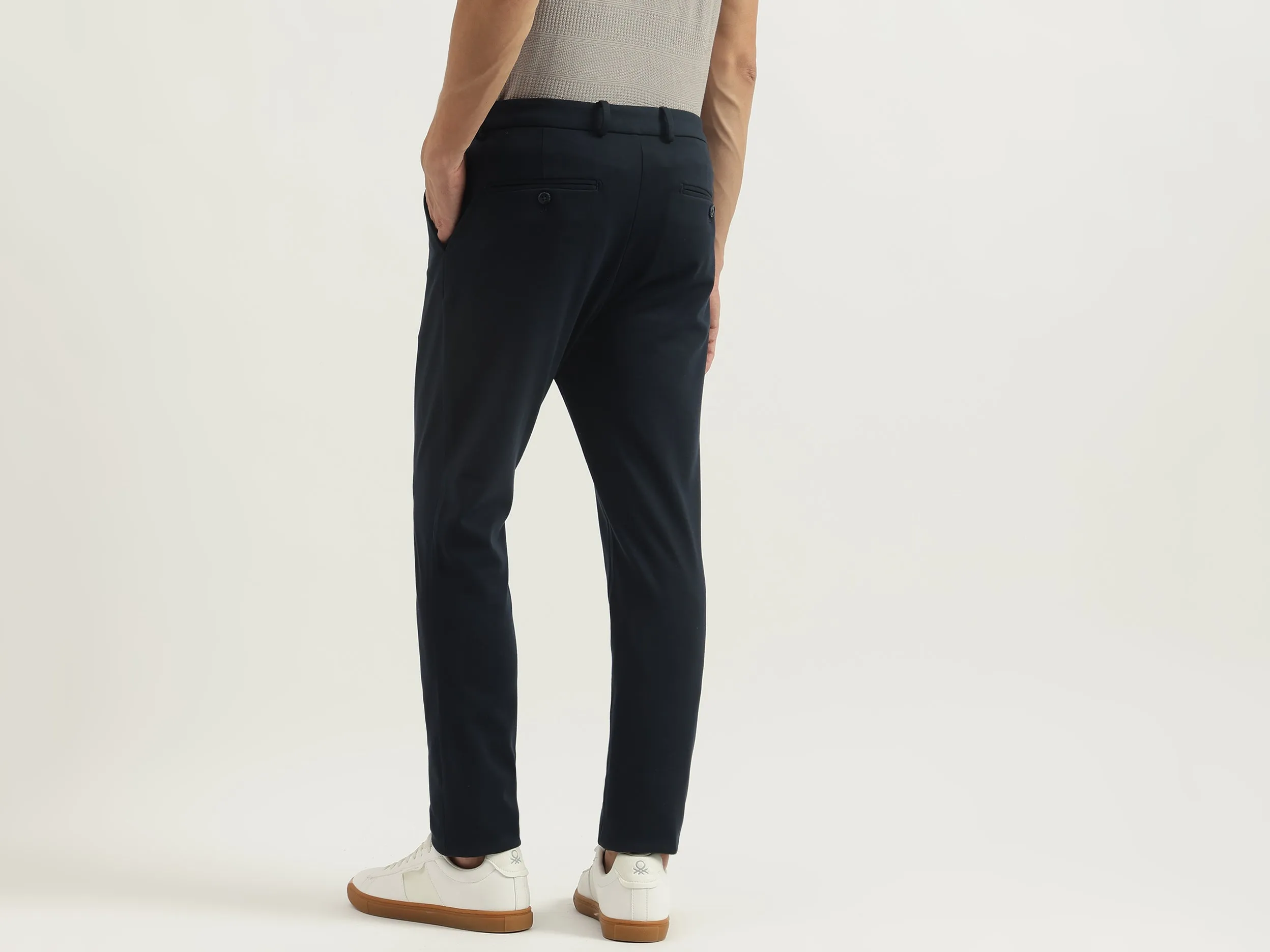 Textured Slim Fit Trousers