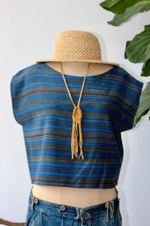 The Highlands Foundry Indigo   Grey Stripe Box Top THF3