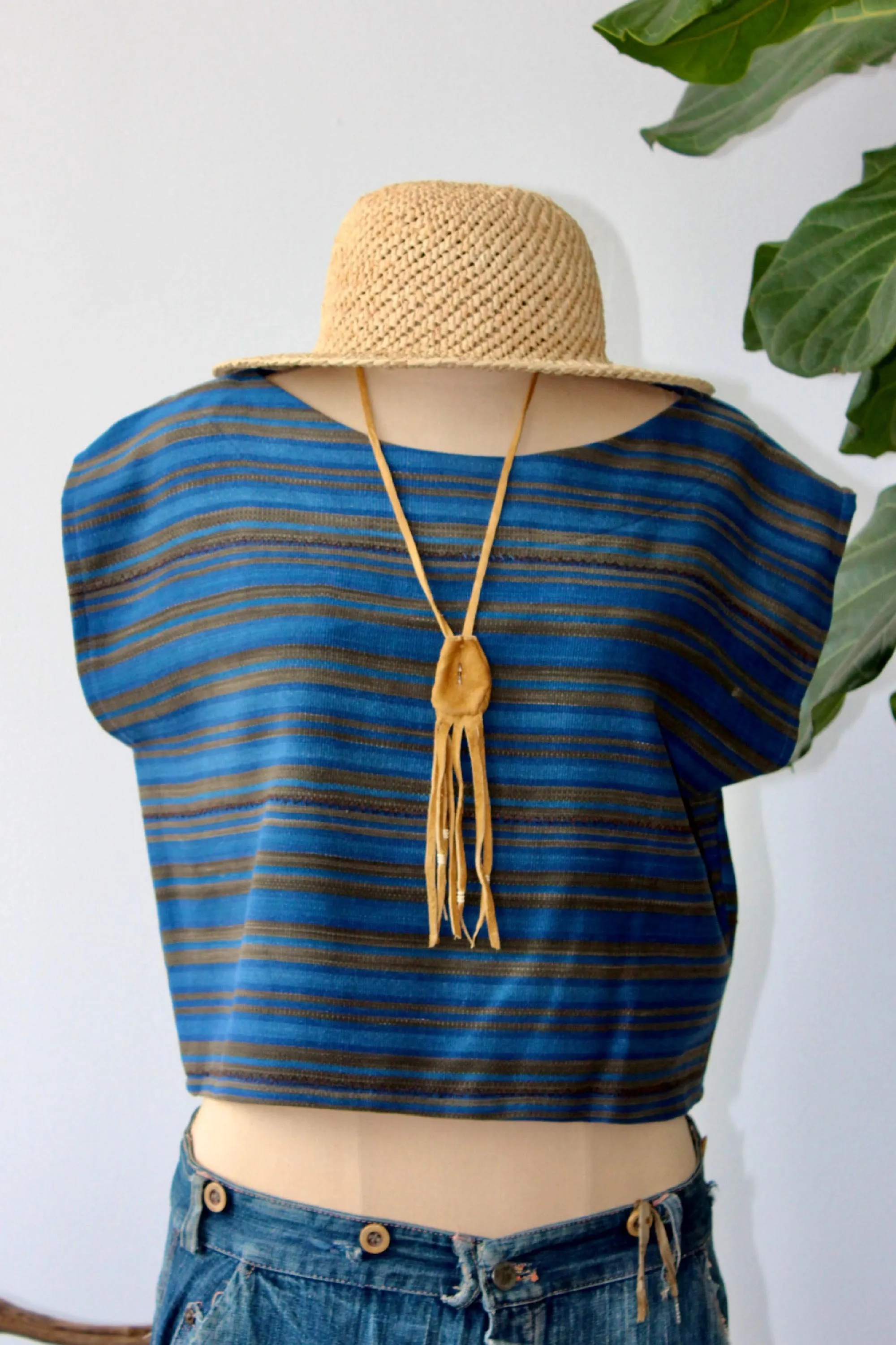 The Highlands Foundry Indigo   Grey Stripe Box Top THF3