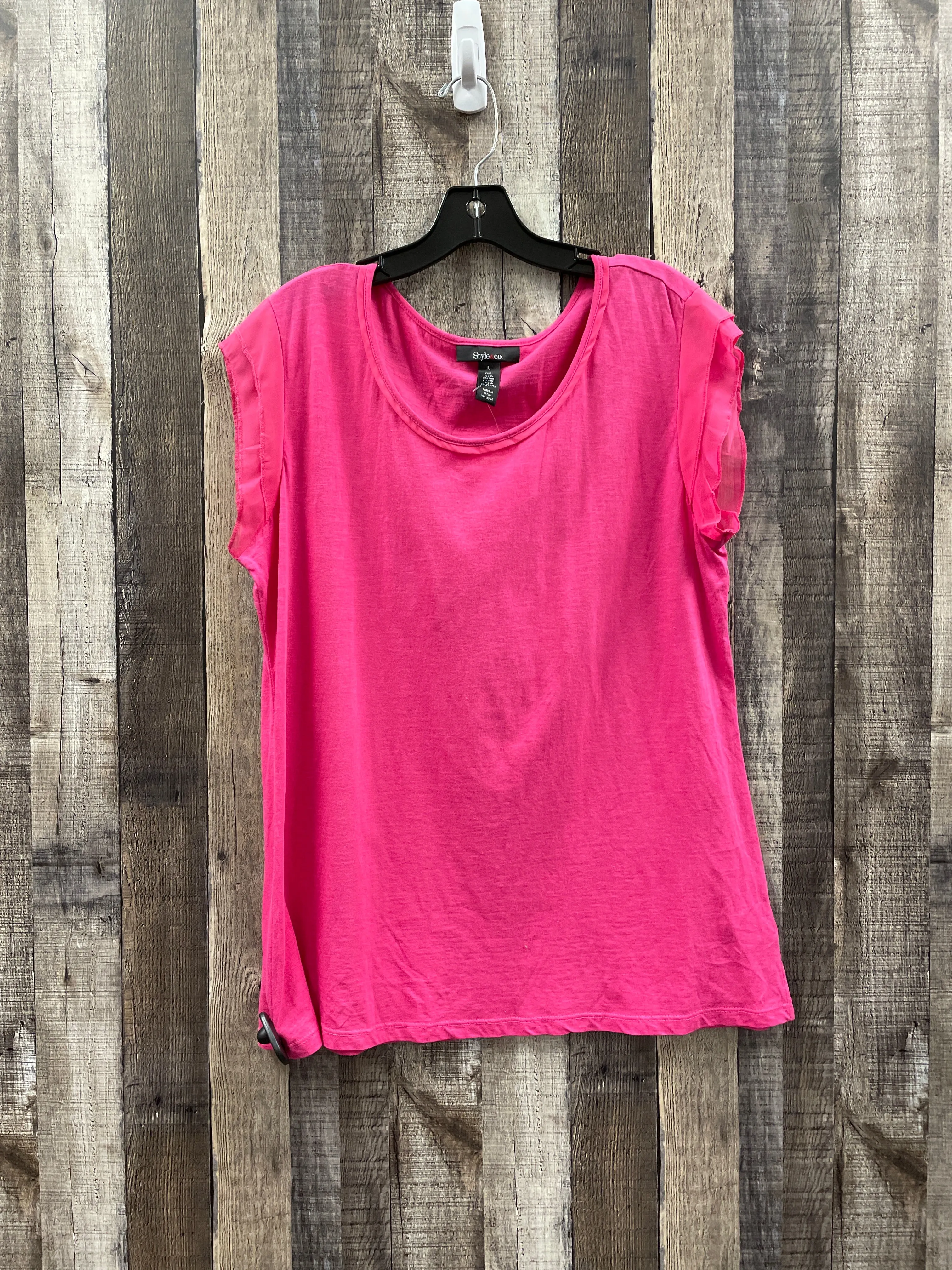Top Sleeveless By Style And Company In Pink, Size: L