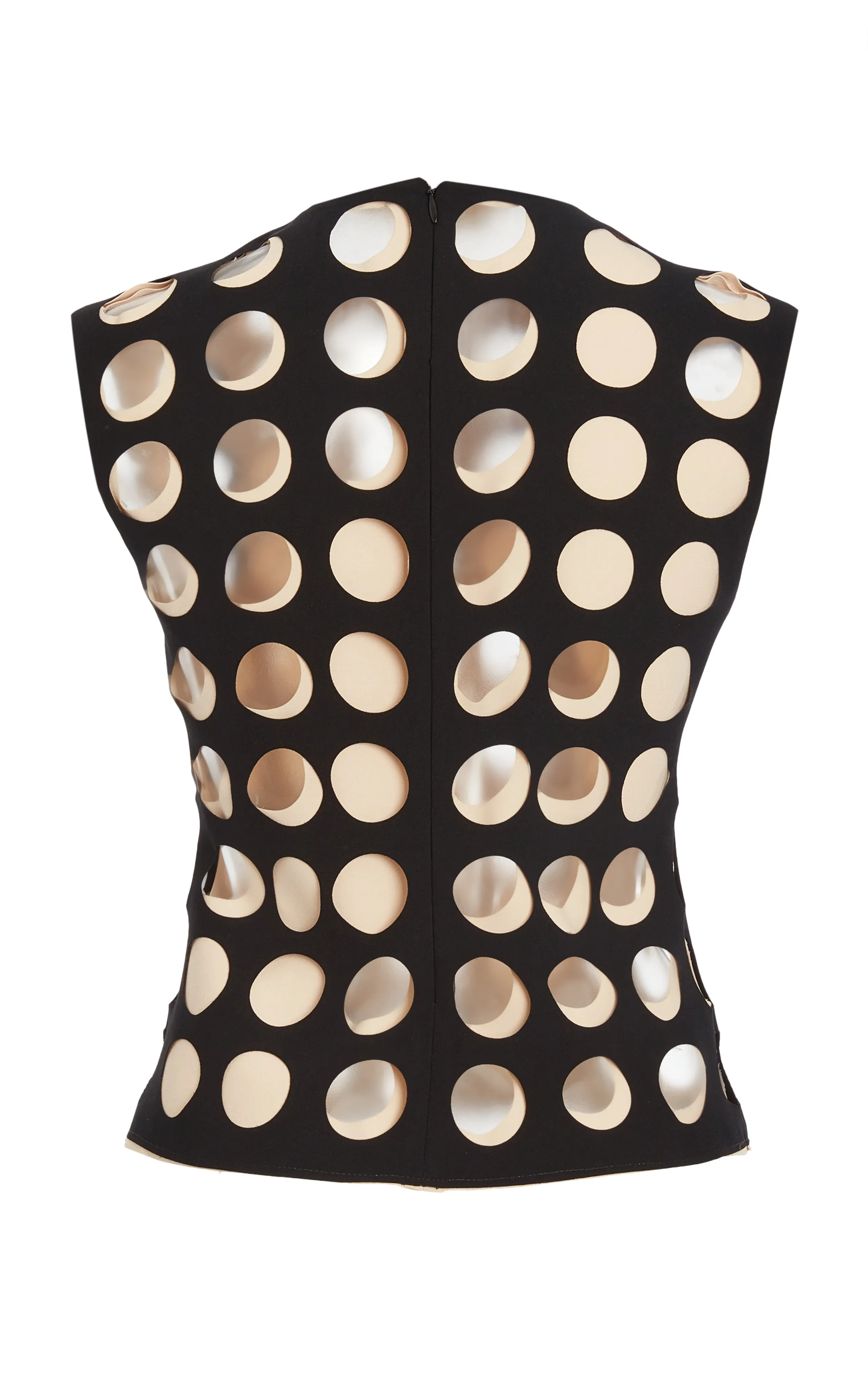 Top With Layered Holes Black Nude