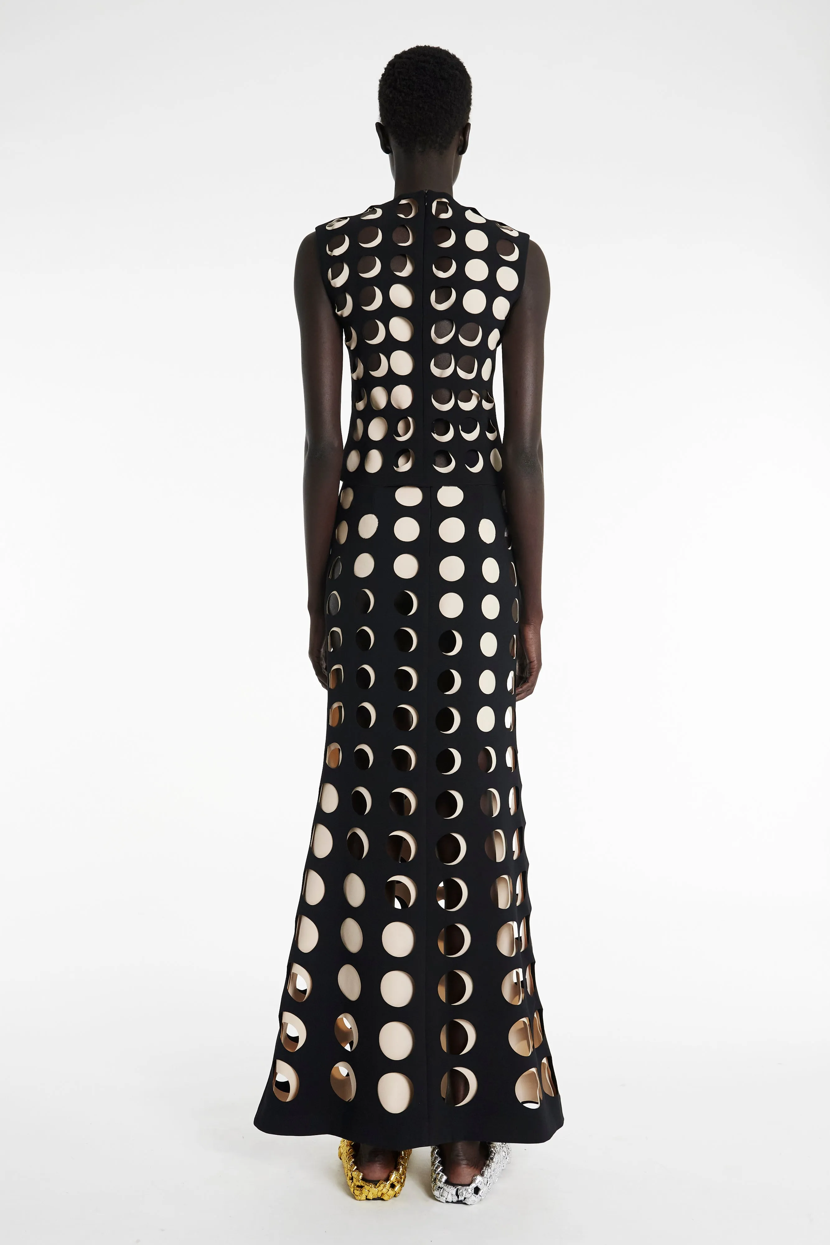 Top With Layered Holes Black Nude