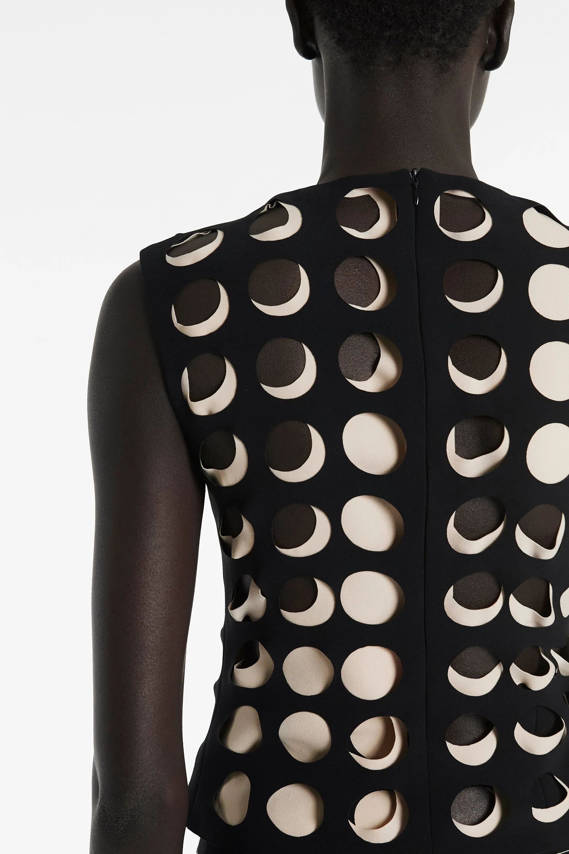 Top With Layered Holes Black Nude