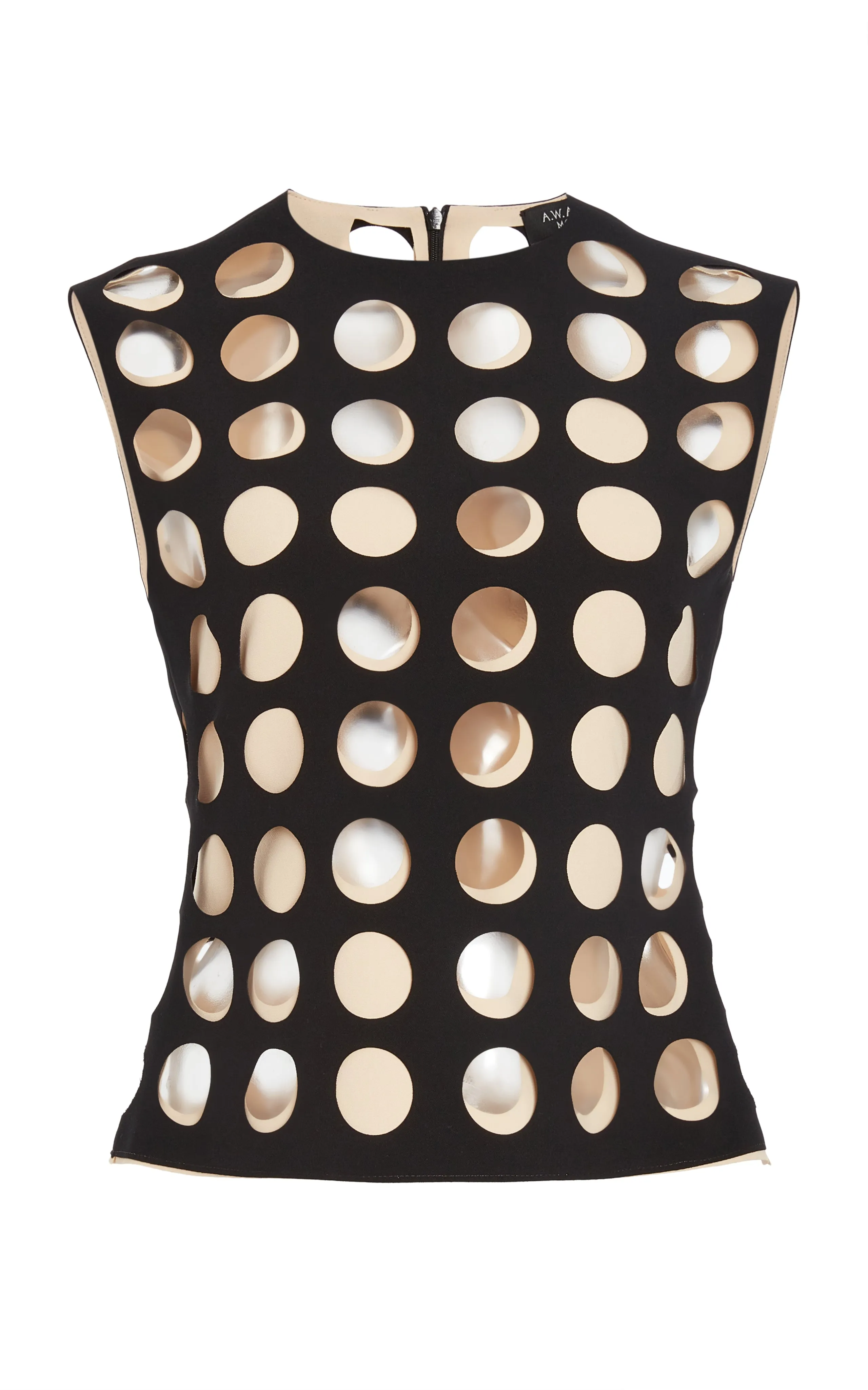 Top With Layered Holes Black Nude