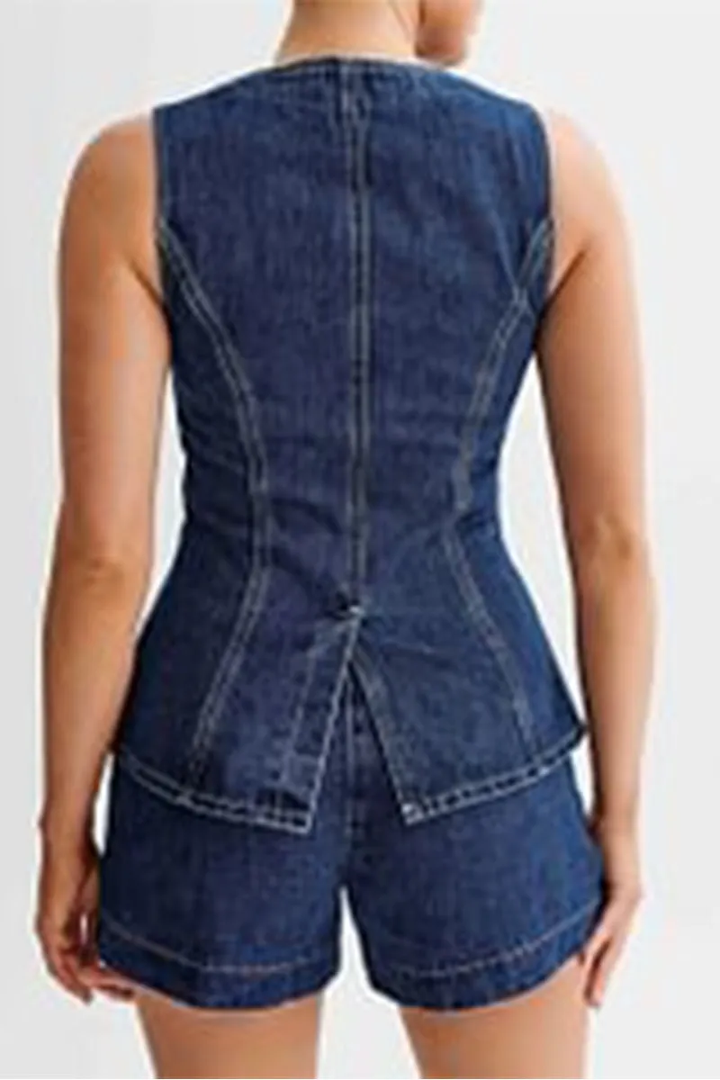 TR3251 Denim Vest Top