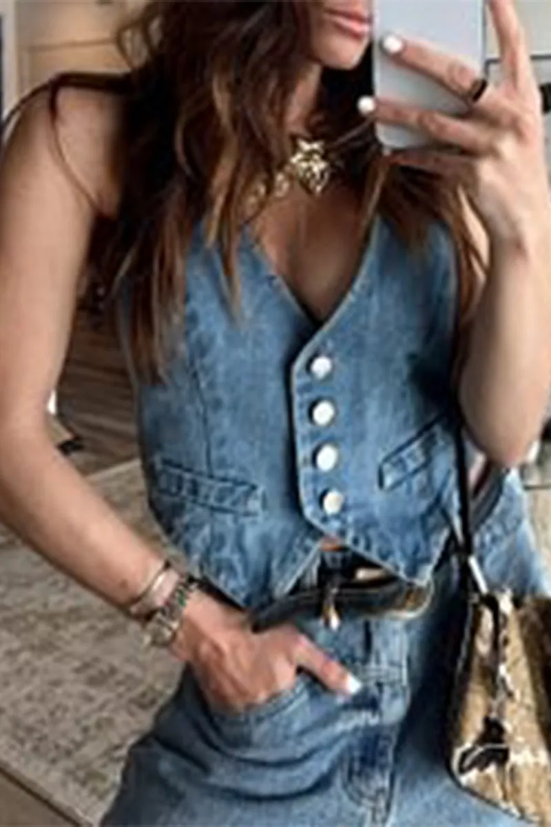 TR3252 Denim Waistcoat