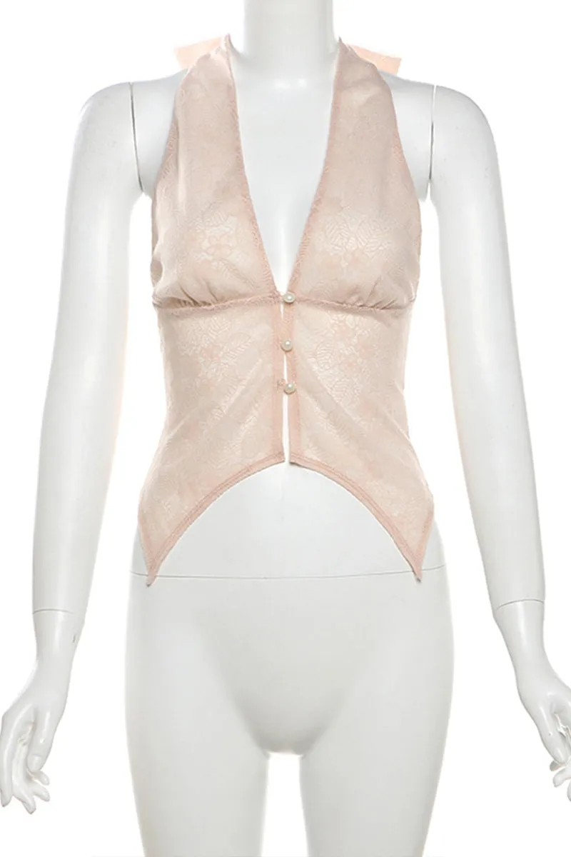 TS3357 Halter Lace Top