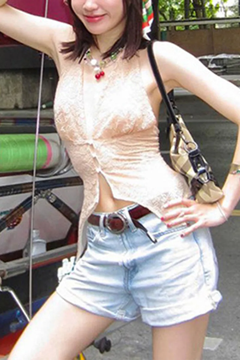 TS3357 Halter Lace Top