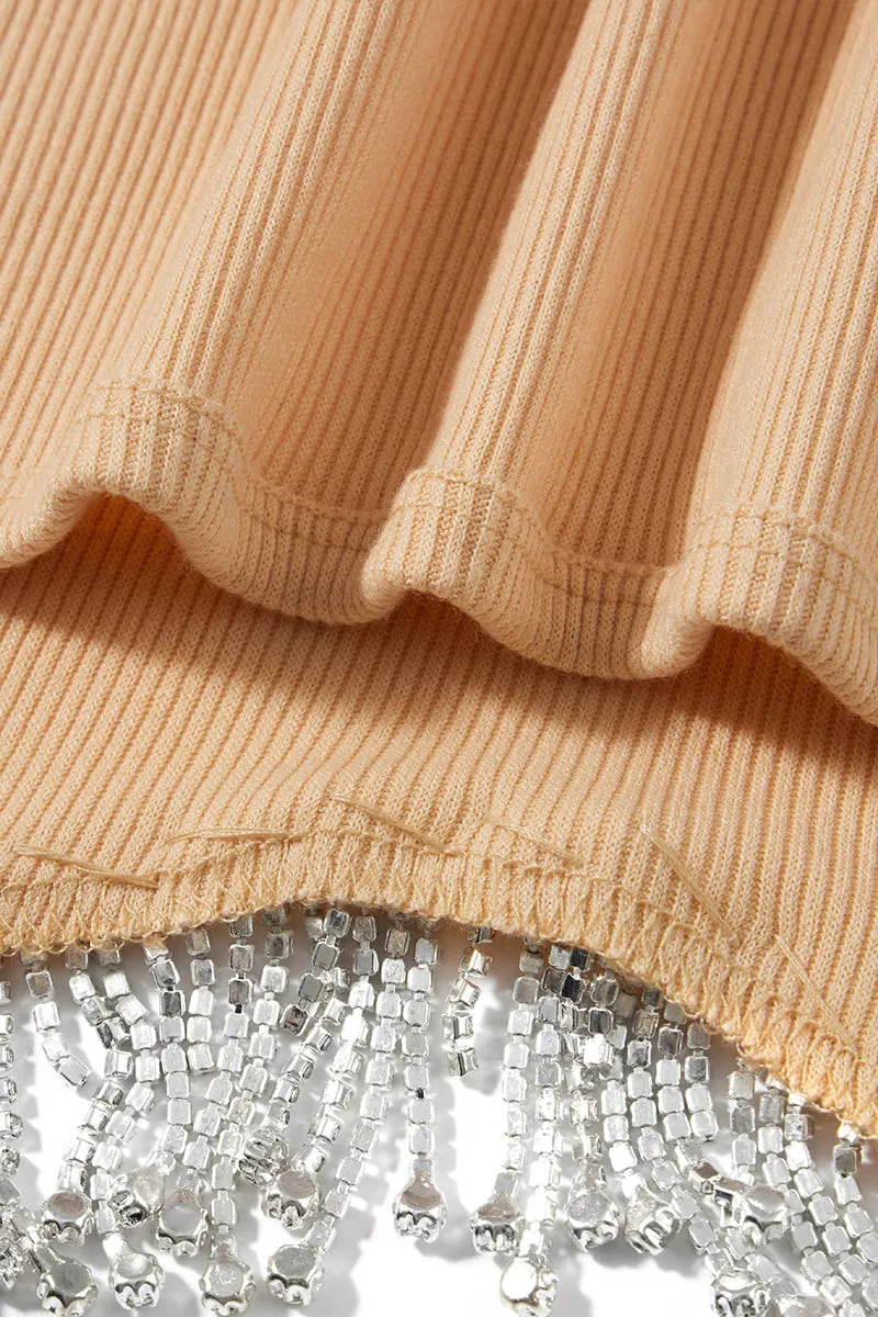 TT3115 Rhinestones Tassels Tank Top