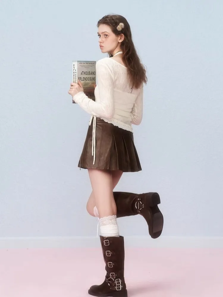 Two Pieces Layered Knit Long Sleeve T-Shirt【s0000006307】