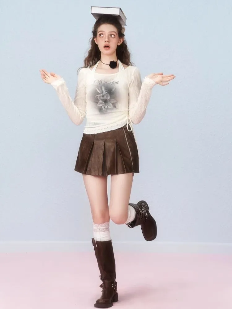 Two Pieces Layered Knit Long Sleeve T-Shirt【s0000006307】