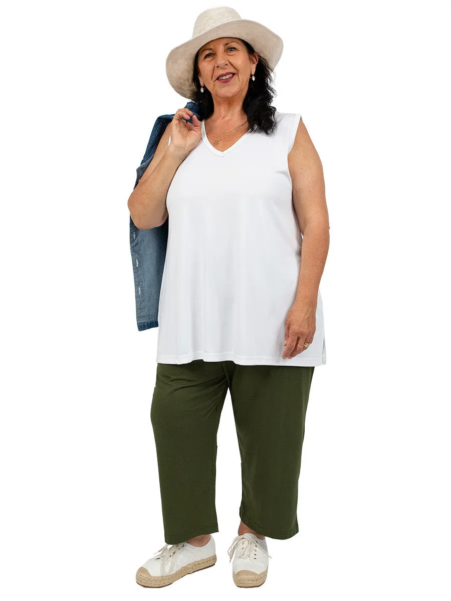 V-Neck Longline Cami - Ivory*