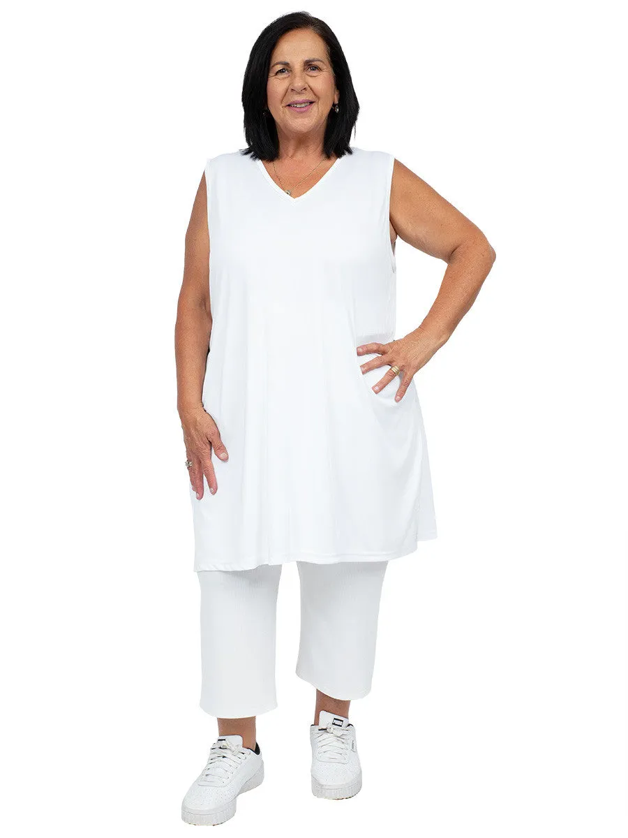 V-Neck Longline Cami - Ivory*