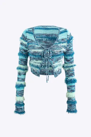 Valerie - Stripe Long Sleeve Elegant Woman's Knit Cardigan