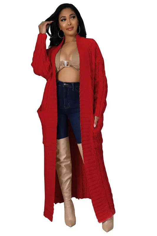 Vibrant Maxi Sweater Cardigan
