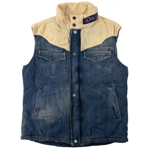 Vintage Dolce & Gabbana Padded Denim Corduroy Gilet Size S