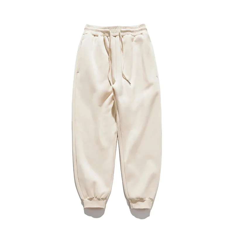 Vintage Heavyweight Velvet Sweatpants - Unisex Winter New Thick Straight Sport Jogger Pants for Casual Warmth